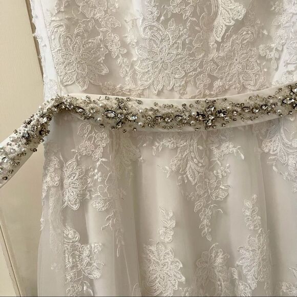 Mori Lee Wedding Dress 5370 Lace Embroidered Sash - Picture 11 of 12